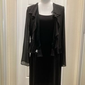 Eileen Fisher Silk Black Dress & Jacket